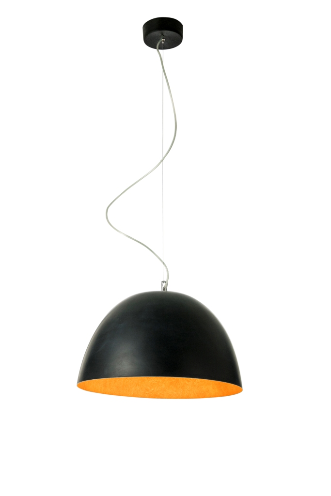Pendant Lamp H2O Lavagna In-Es Artdesign Collection Matt Color Black Orange Size 27,5 Cm  Diam. 46 Cm